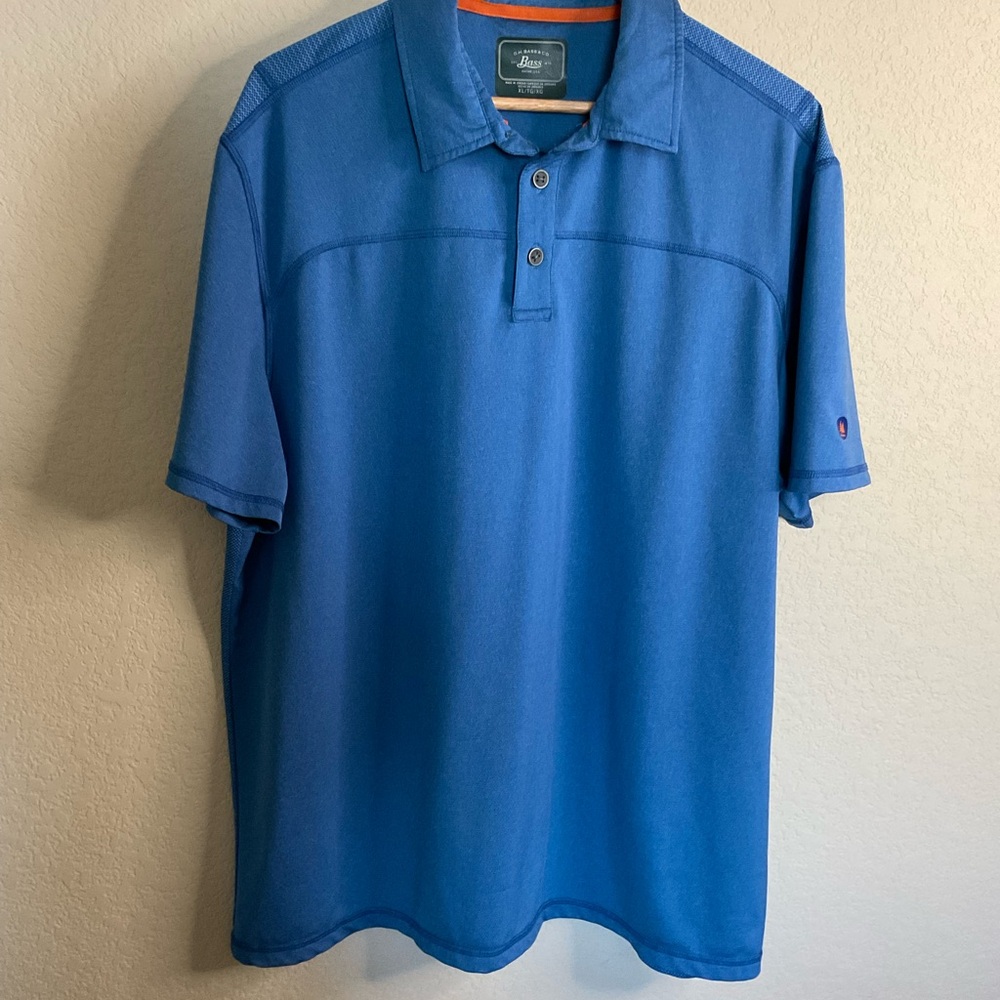 Bass Men's Blue Polo Shirt size XL collar button up